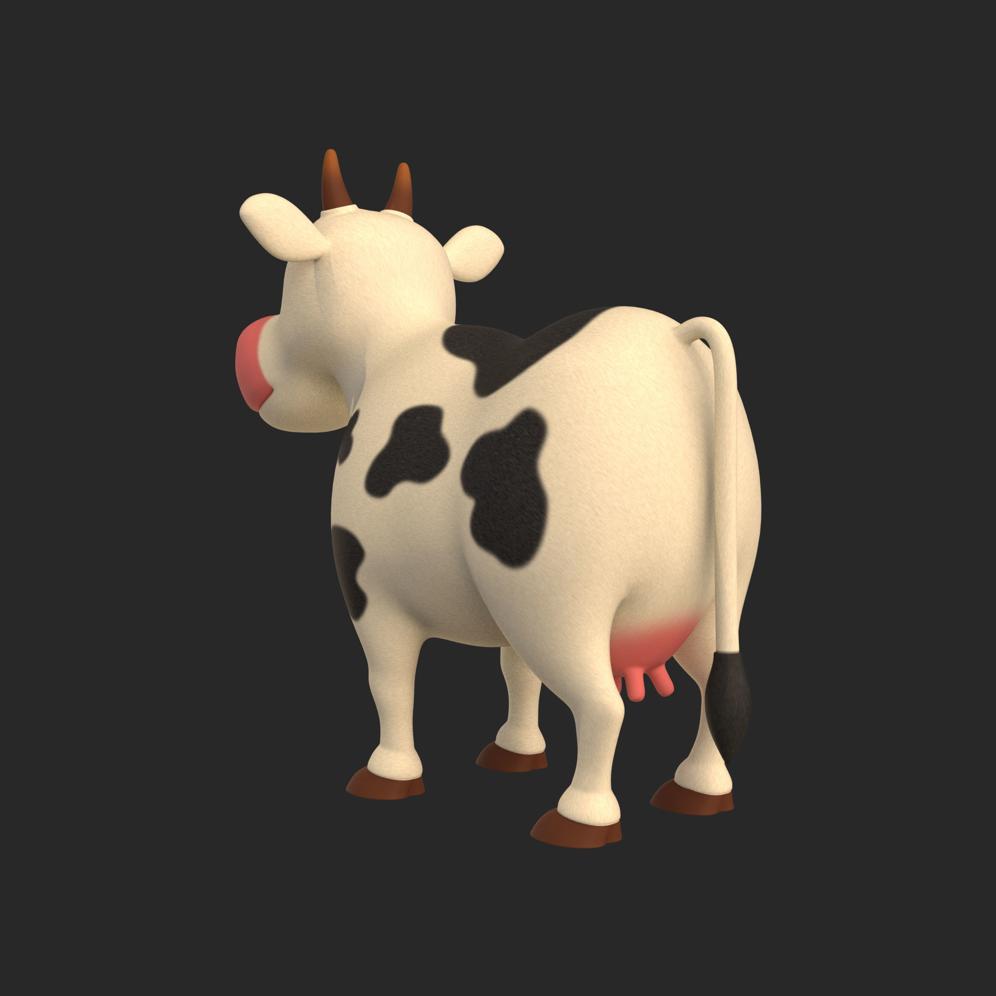 Cartoon Cow V2 Low-poly 3D model_7
