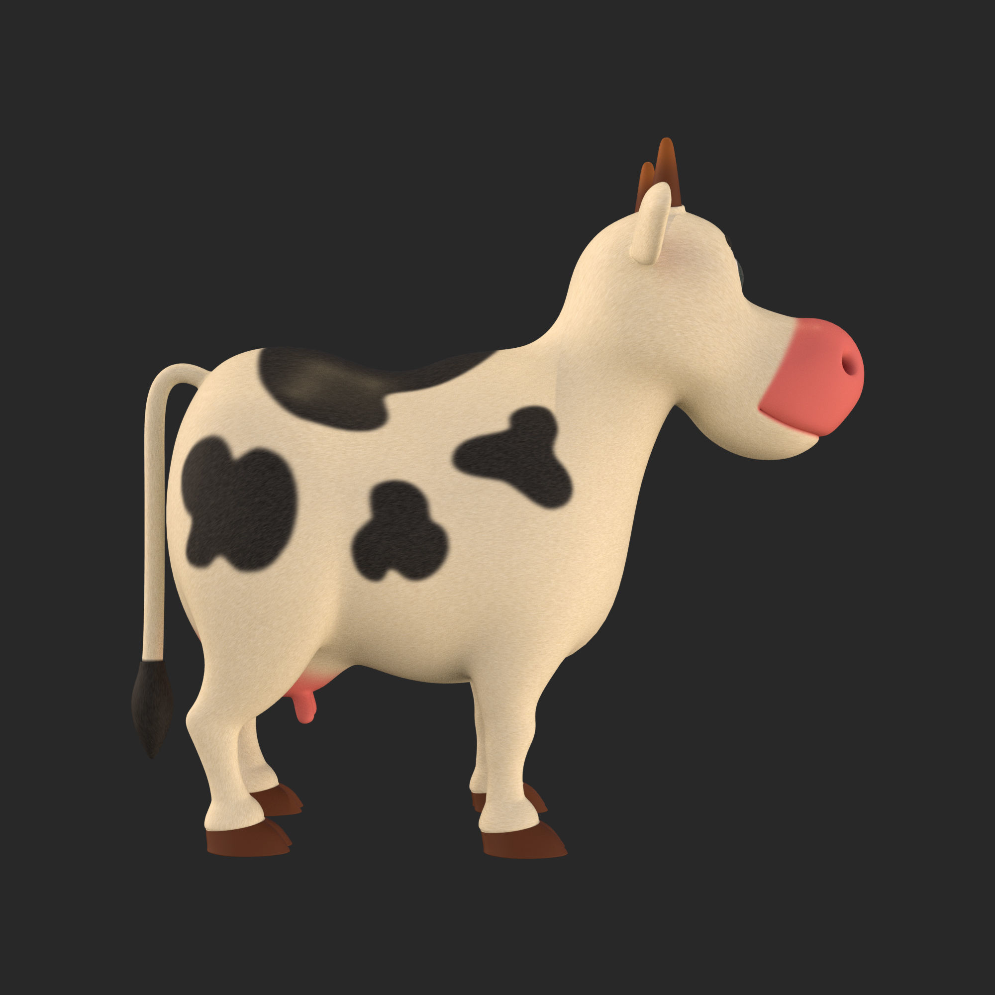 Cartoon Cow V2 Low-poly 3D model_4