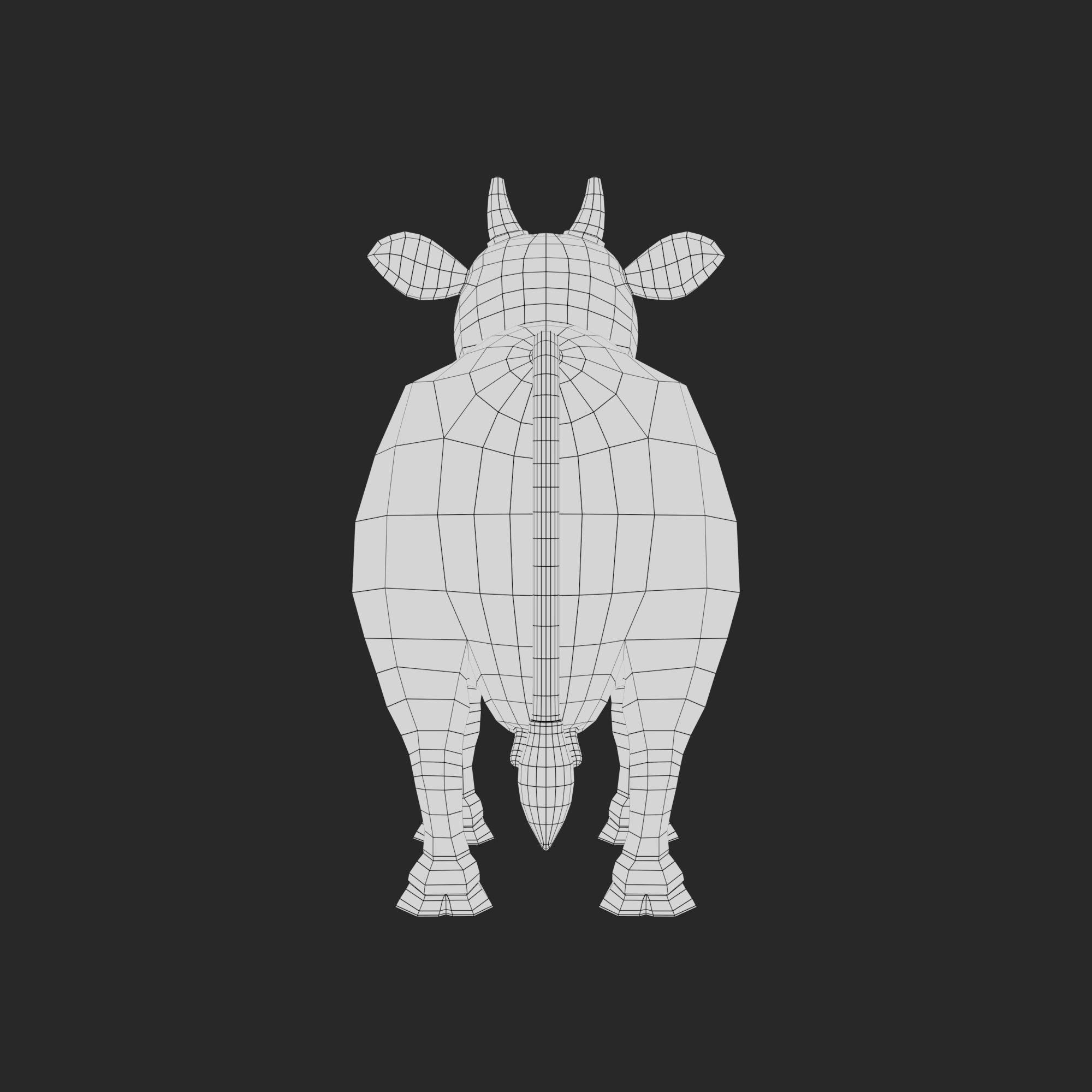 Cartoon Cow V2 Low-poly 3D model_15