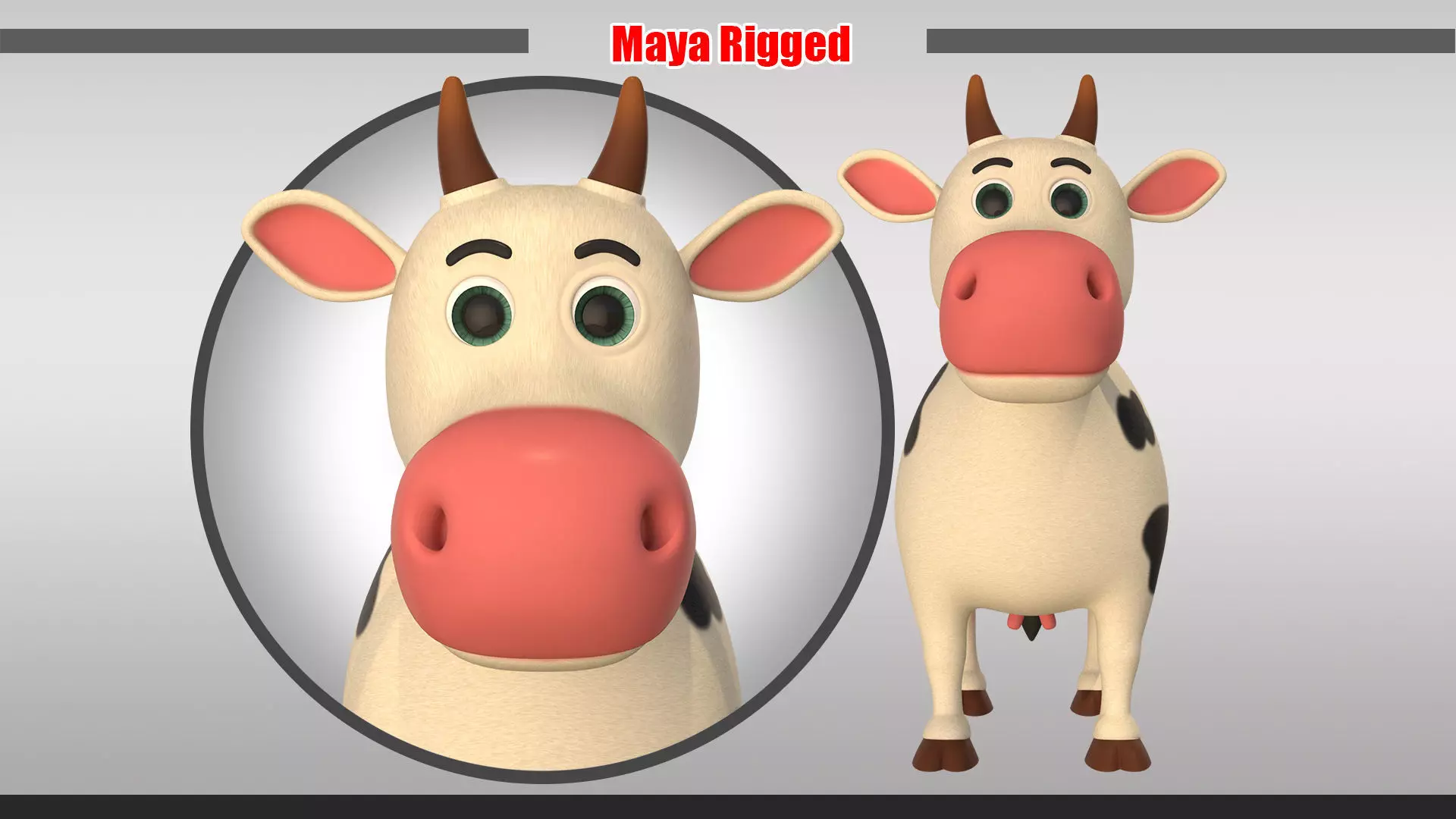 Cartoon Cow V2 Low-poly 3D model_0