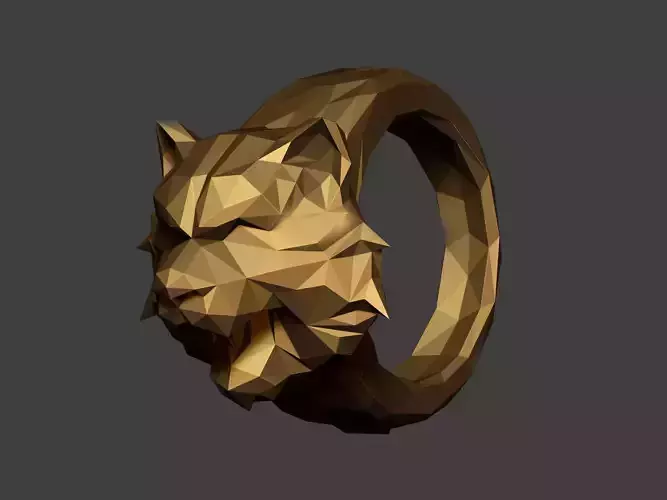 Tiger Ring Low Poly - Jewelry - Rings - Costume Cosplay