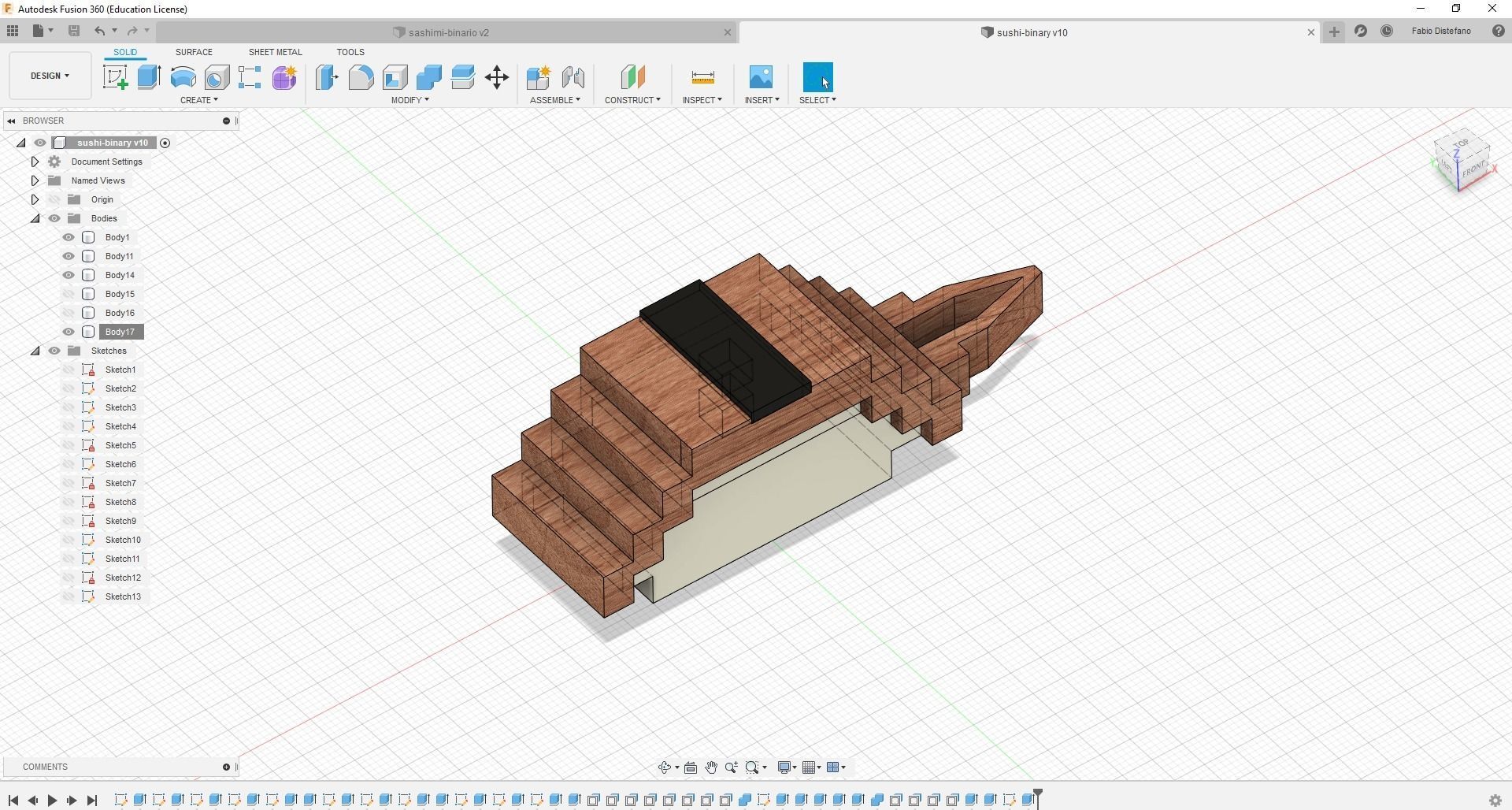 Modular Nigiri Crayfish with Seaweed Sushi 3D print model_3