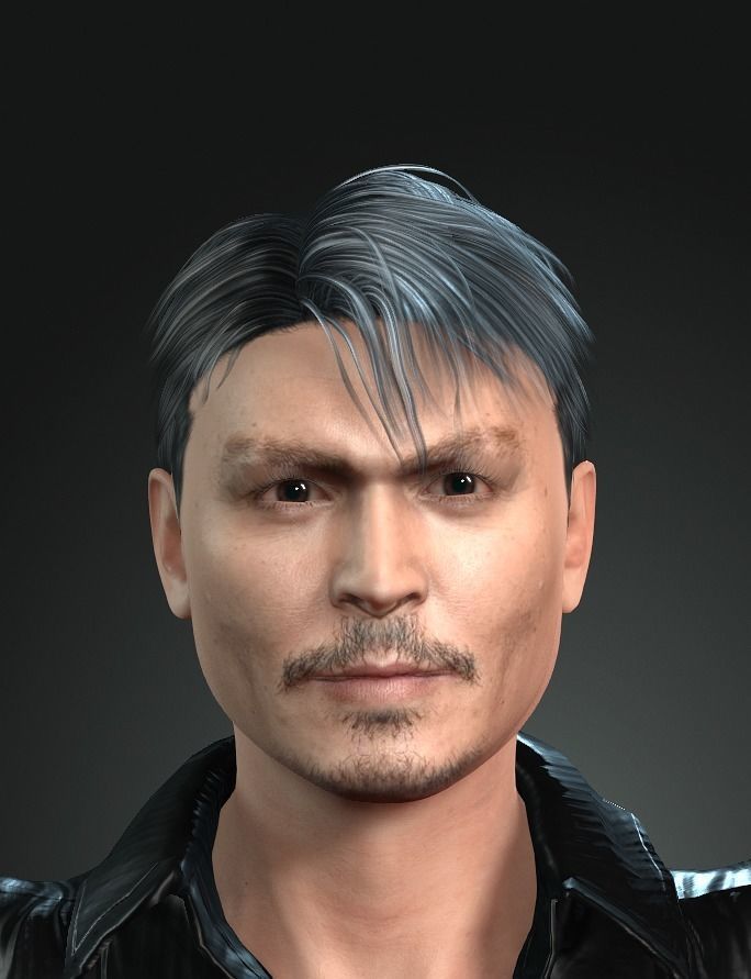 johnny depp 2 3D model Ready for animation with animation 3D model_4