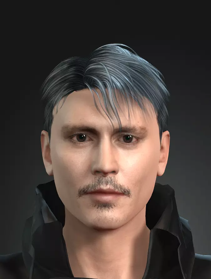 johnny depp 2 3D model Ready for animation with animation 3D model_0
