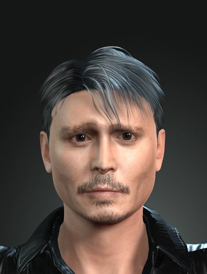 johnny depp 2 3D model Ready for animation with animation 3D model_7