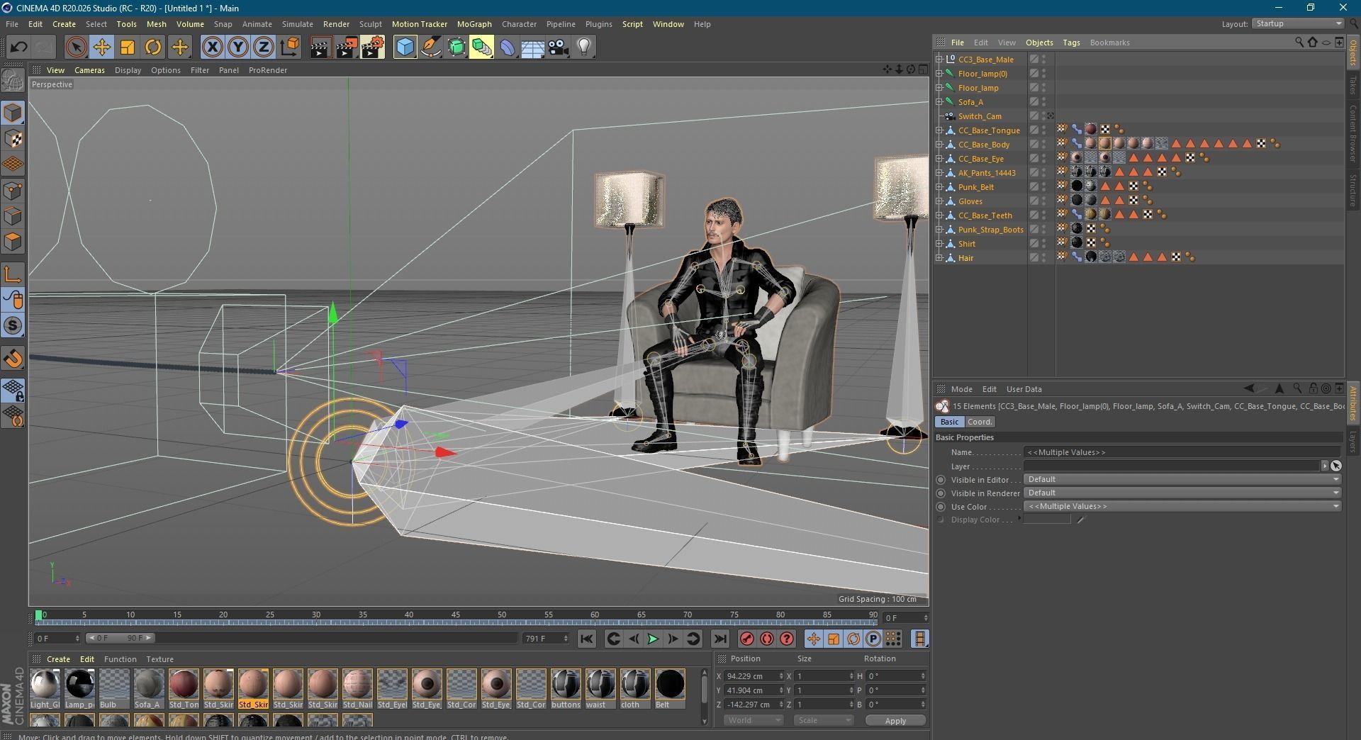 johnny depp 2 3D model Ready for animation with animation 3D model_11