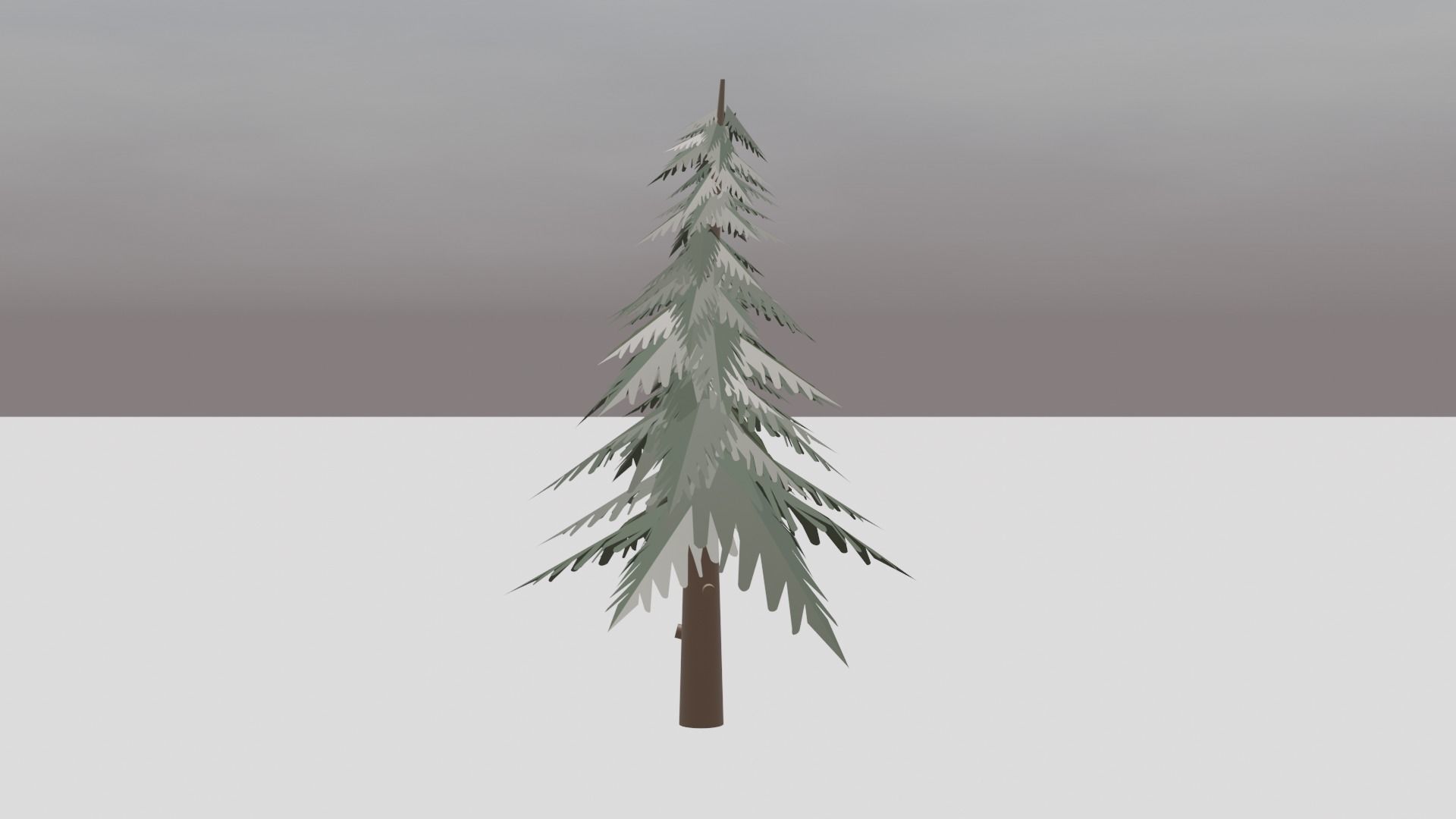 Low Poly Trees pine tree in snow Low-poly 3D model_5