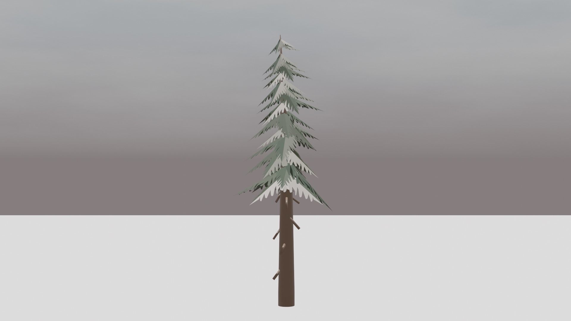 Low Poly Trees pine tree in snow Low-poly 3D model_4