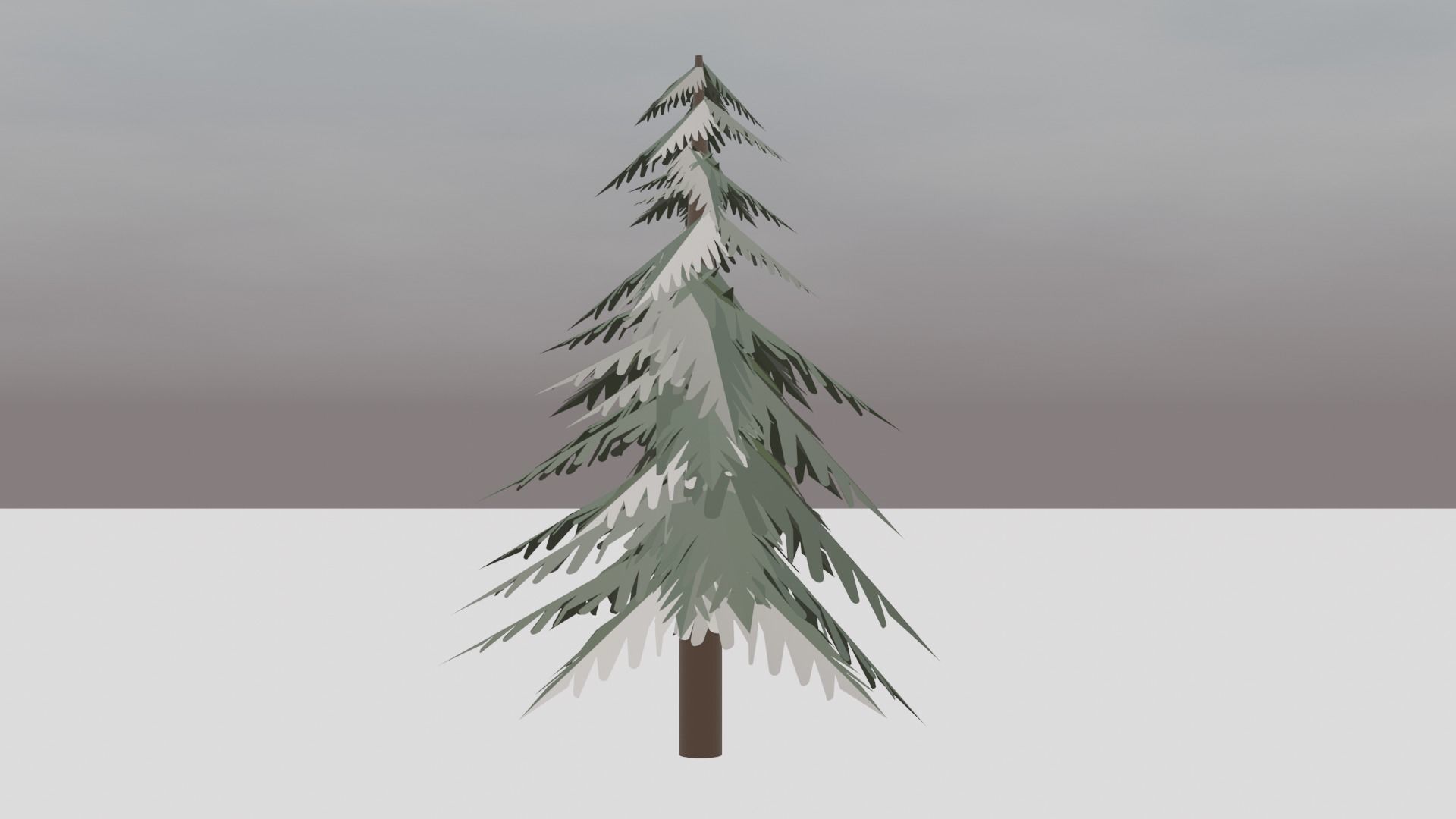 Low Poly Trees pine tree in snow Low-poly 3D model_3