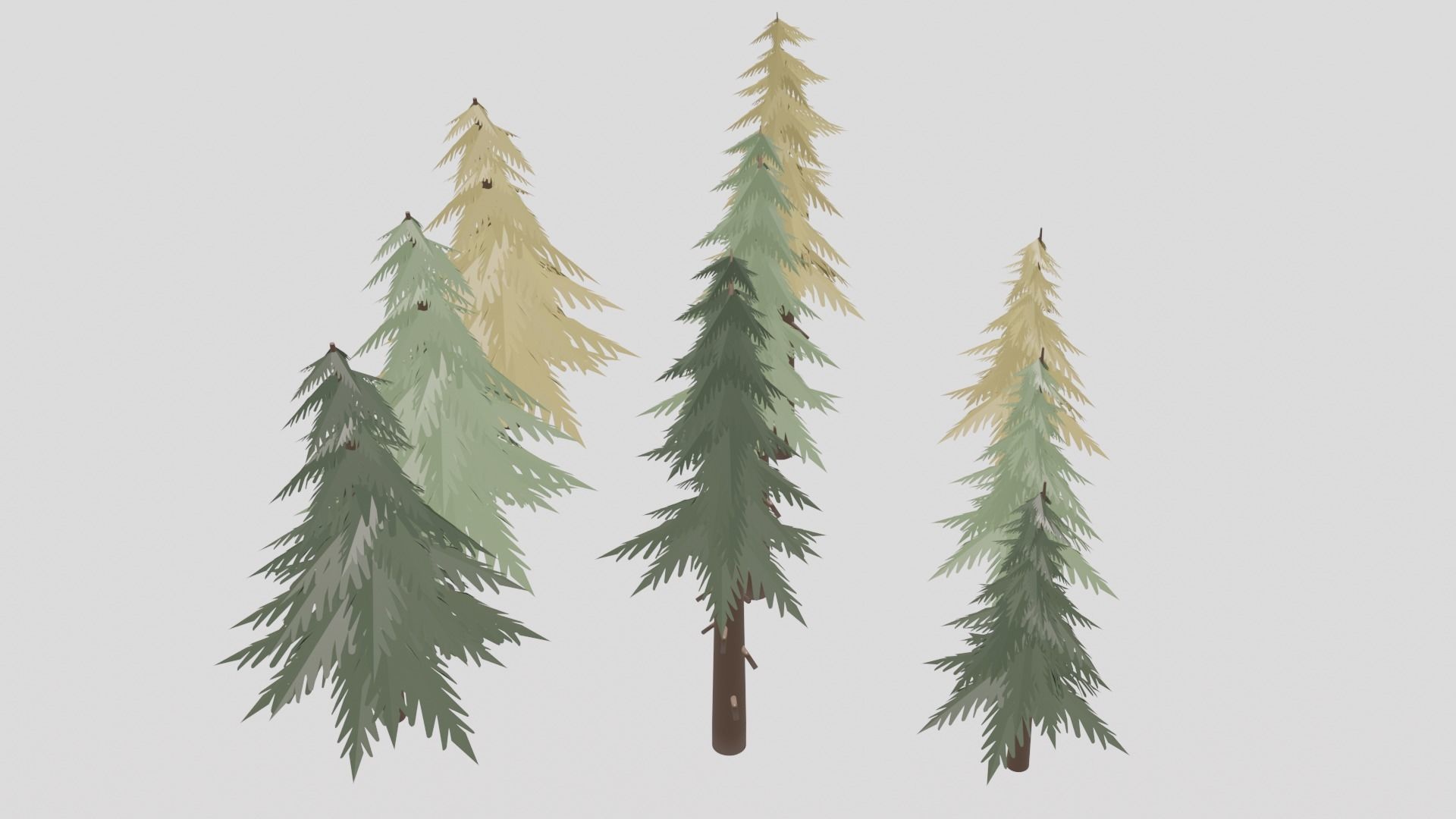 Low Poly Trees pine tree in snow Low-poly 3D model_1