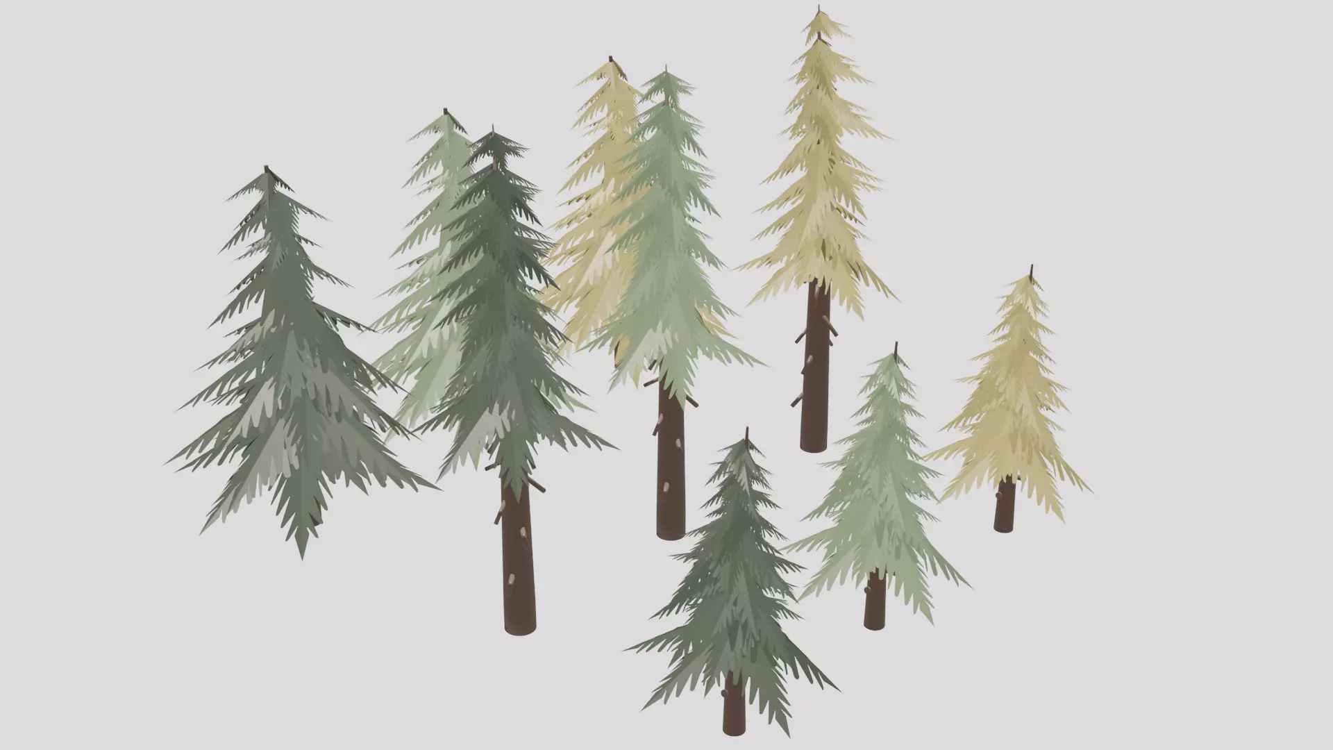 Low Poly Trees pine tree in snow Low-poly 3D model_0