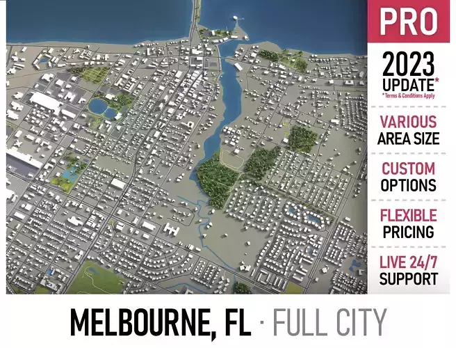 Melbourne - Florida Low-poly 3D model