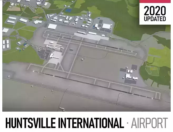 Huntsville Airport Low-poly 3D model