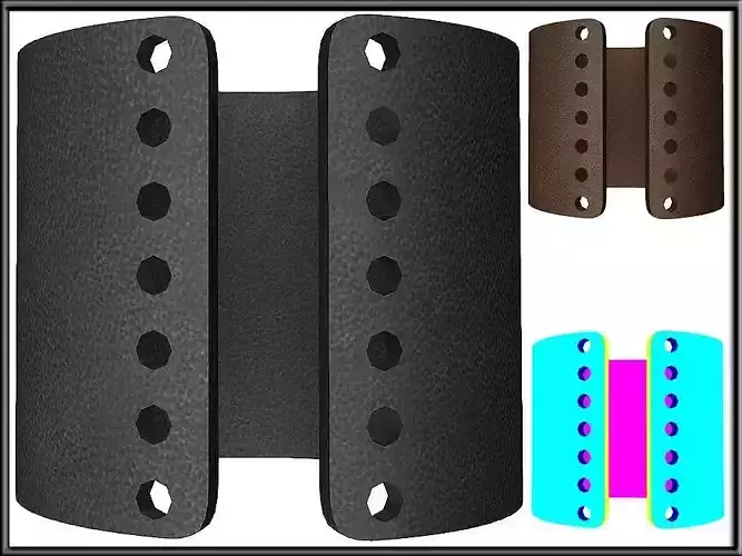 PERFORATED CIRCLE HOLES LEATHER BRACELET