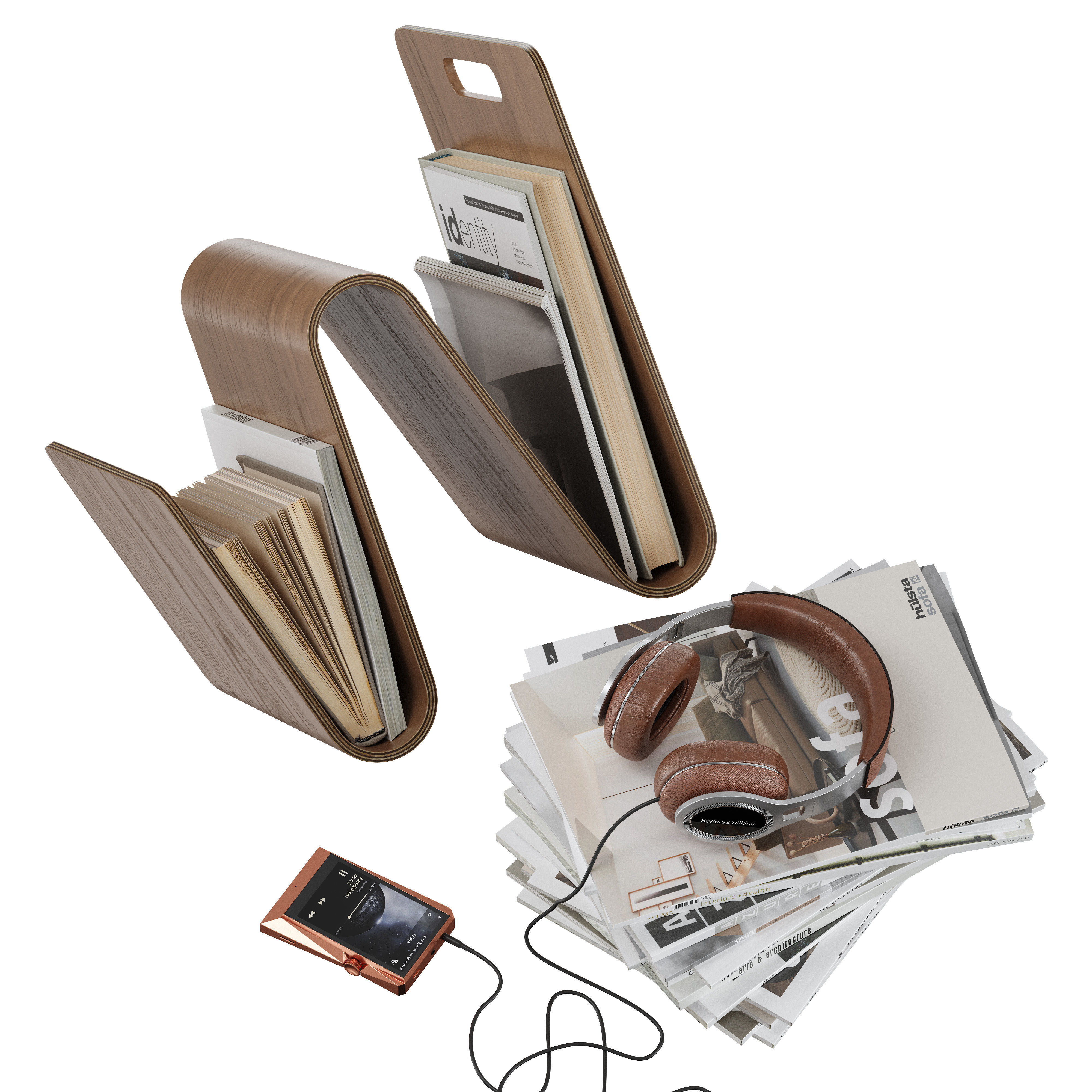 floor accessories with magazine holder 3D model_3