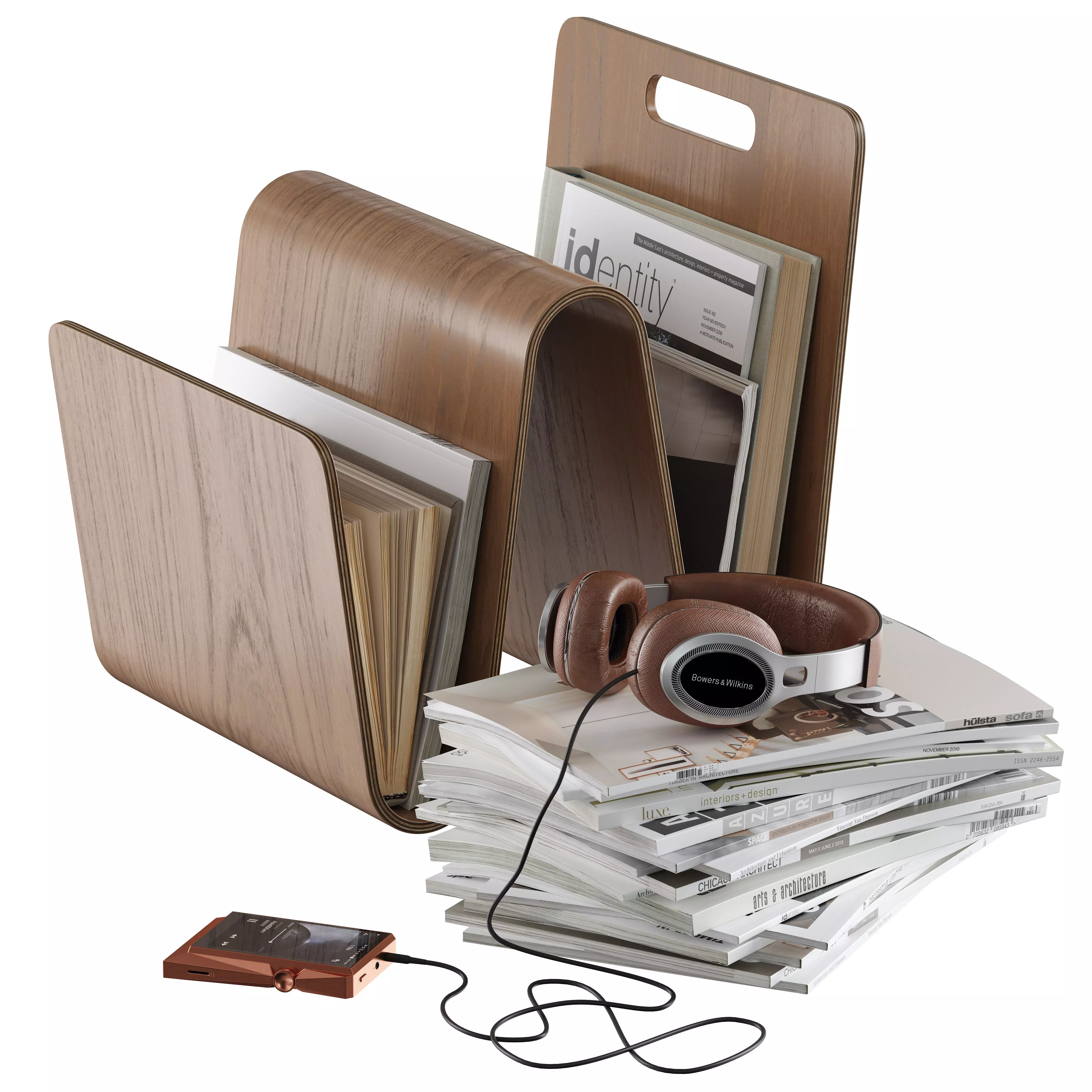 floor accessories with magazine holder 3D model_0