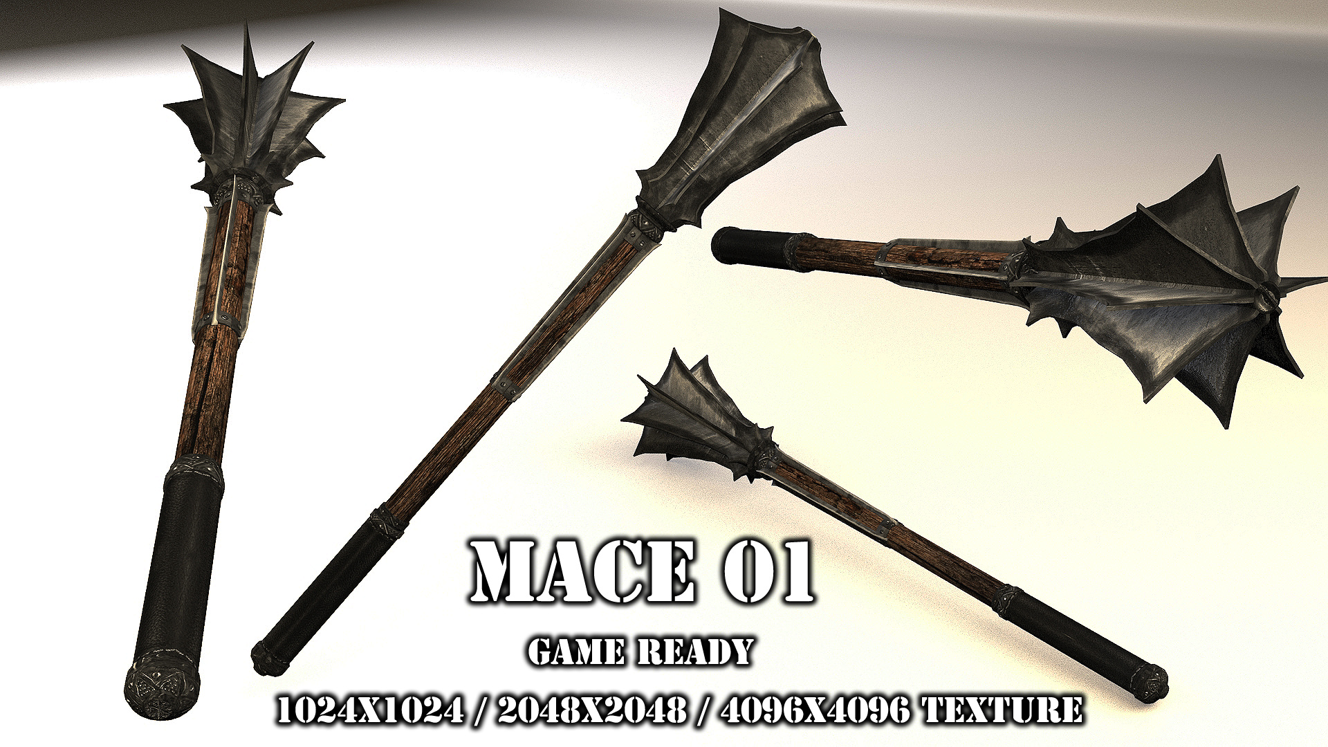 Mace elder scrolls iii wand Low-poly 3D model_2