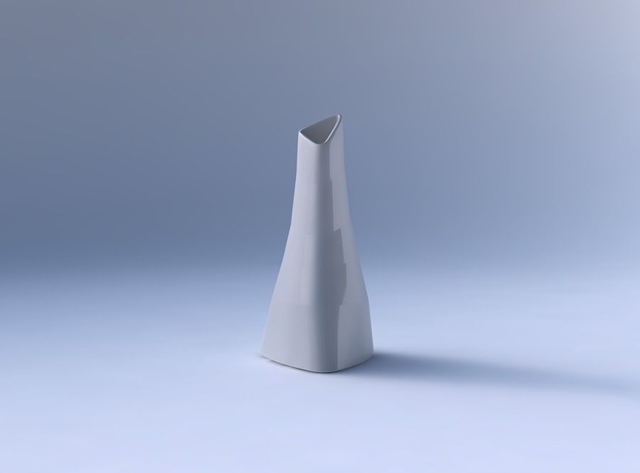 Vase grounded tilted triangle with horizontal sections 012 3D print model_4