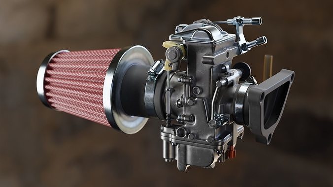 Carburetor engine with filter 3D model