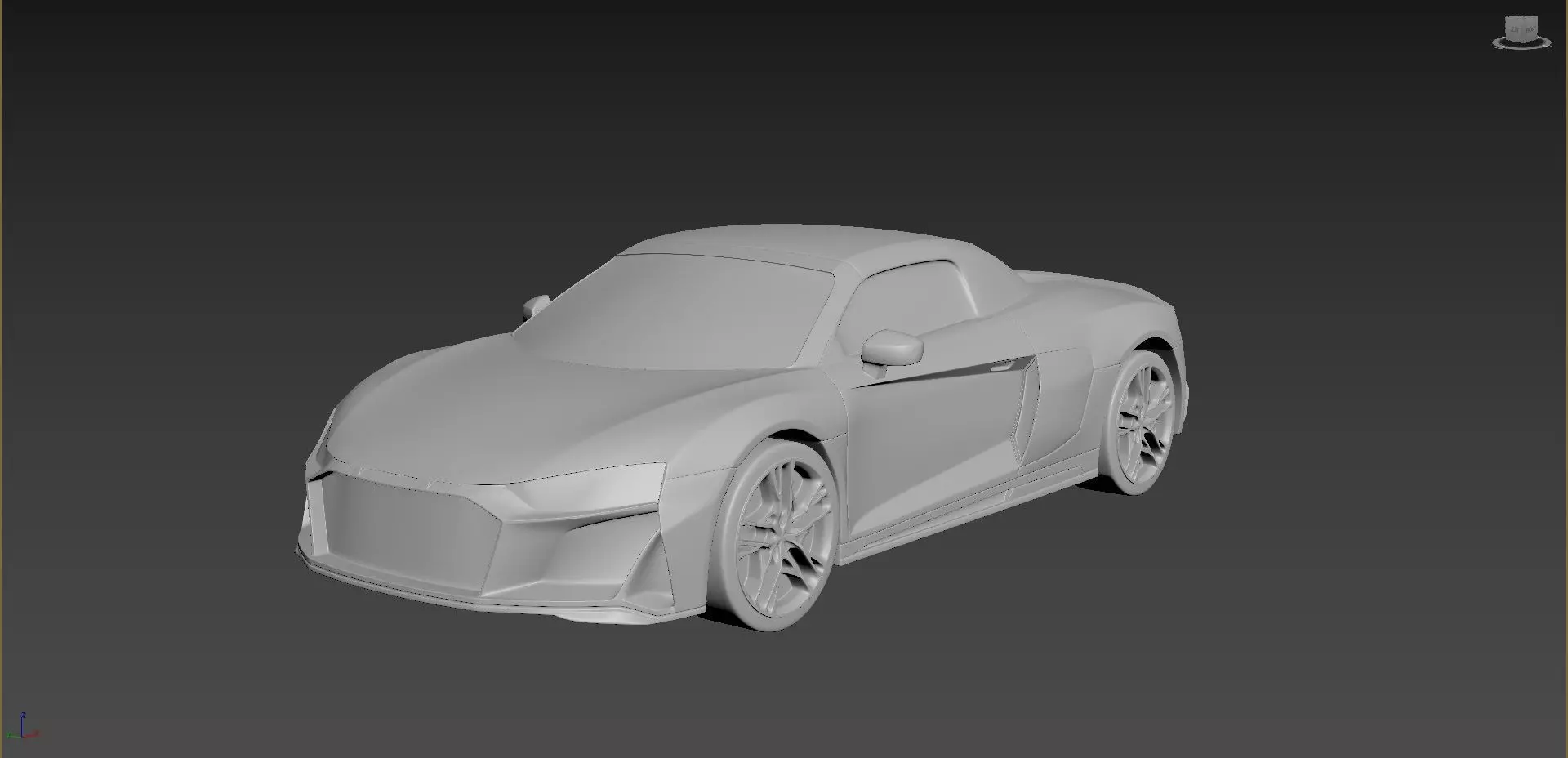 Audi R8 2020 on a small scale 3D print model_0