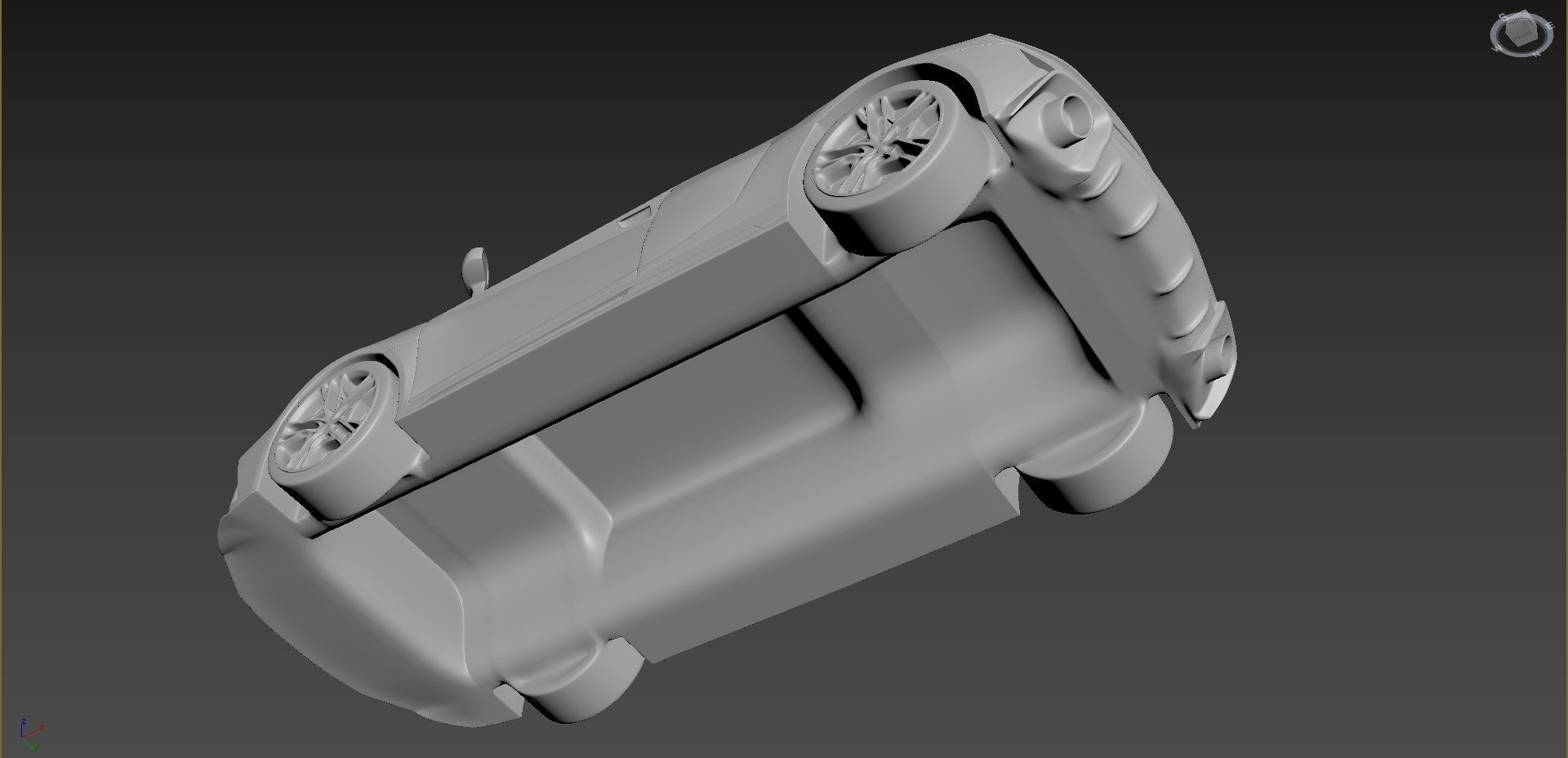 Audi R8 2020 on a small scale 3D print model_2