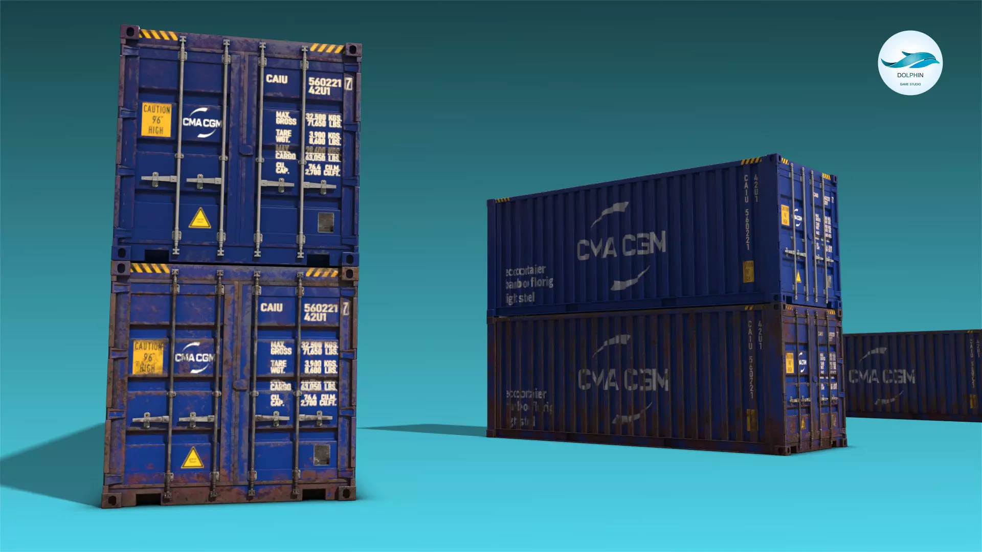 Shipping Container 08 Low-poly 3D model