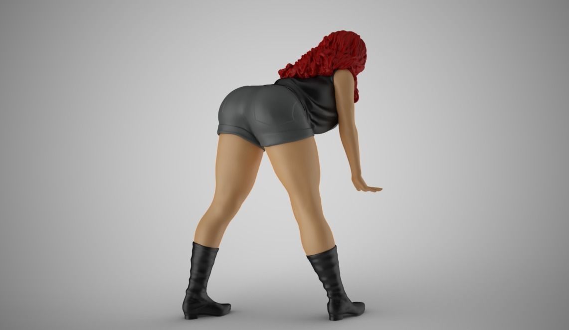 Girl Leaning Hand 3 3D print model_7