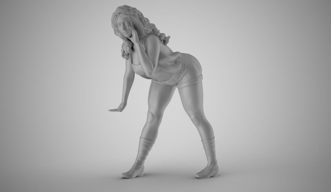 Girl Leaning Hand 3 3D print model_1