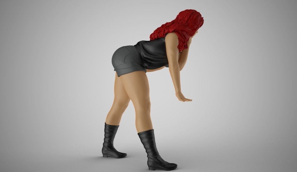 Girl Leaning Hand 3 3D print model_6