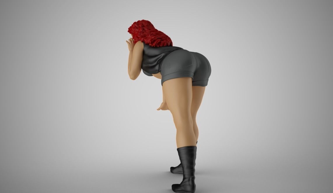 Girl Leaning Hand 3 3D print model_9