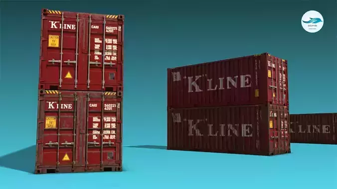 Shipping Container 09 Low-poly 3D model