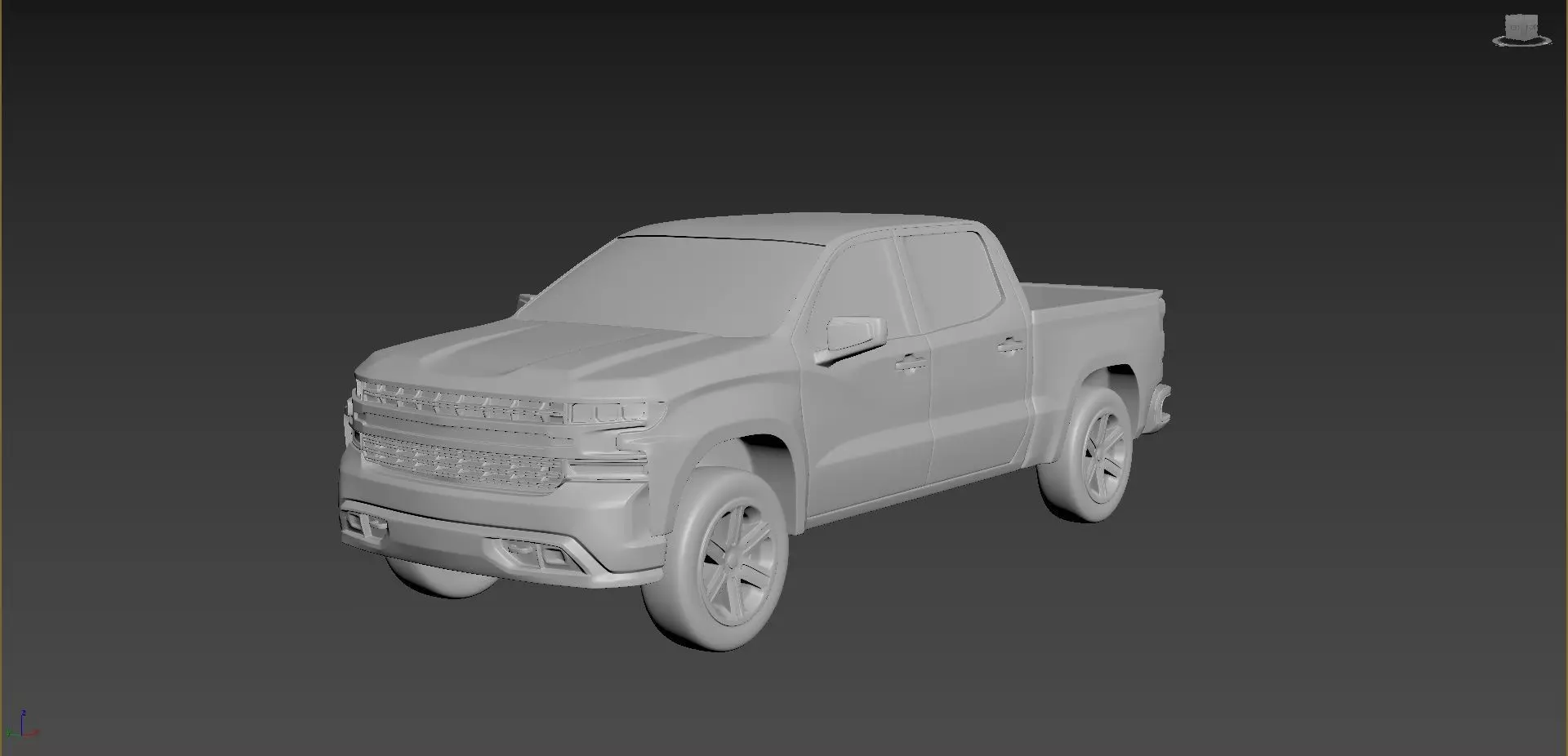 Chevrolet Silverado 2020 on a small scale 3D print model