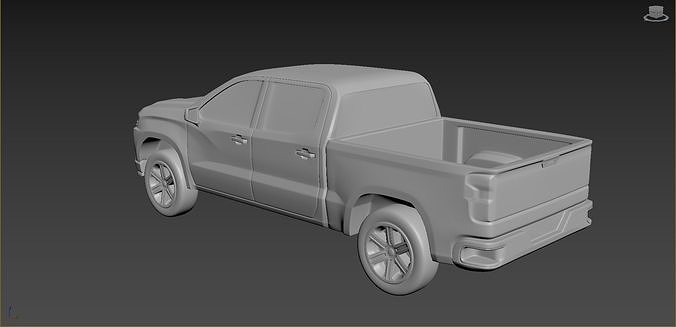Chevrolet Silverado 2020 on a small scale 3D print model 2