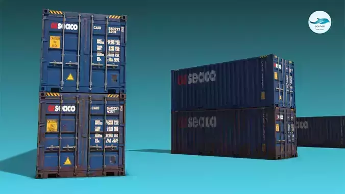 Shipping Container 10 Low-poly 3D model