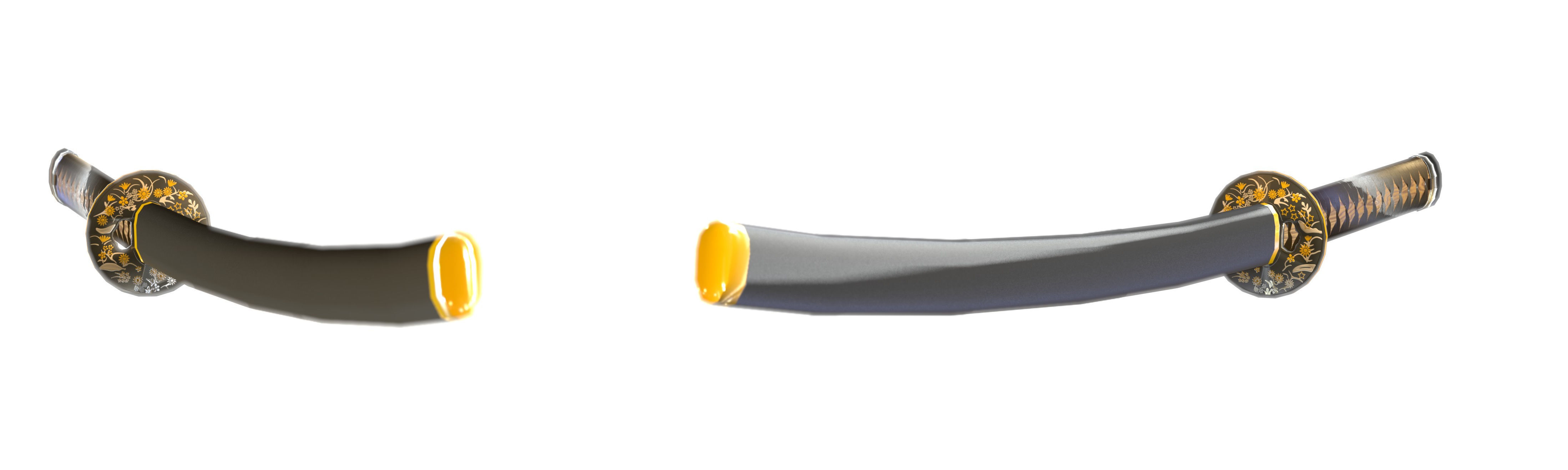 Katana sword Low-poly 3D model_6