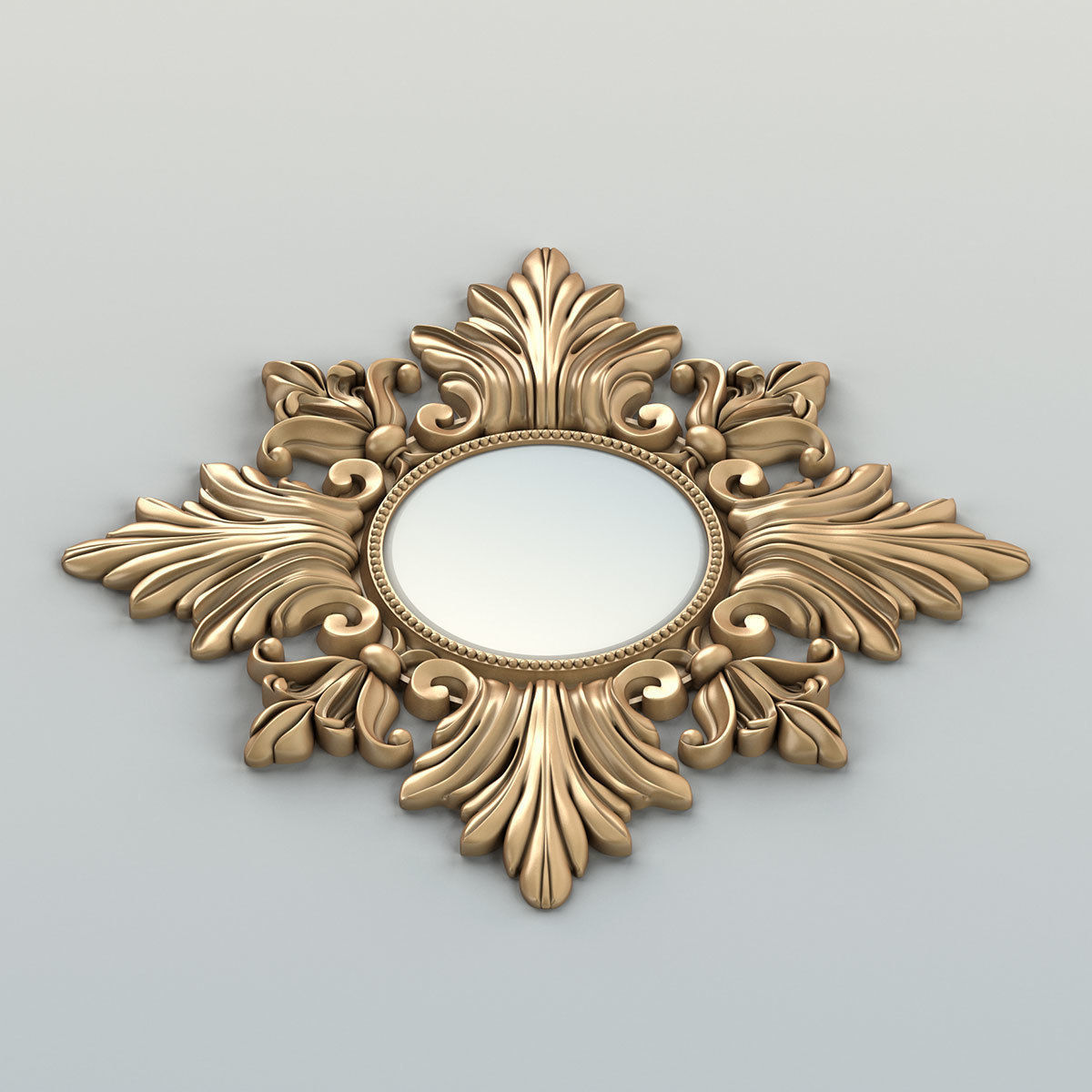 Rectangle mirror frame 014 3D model_3