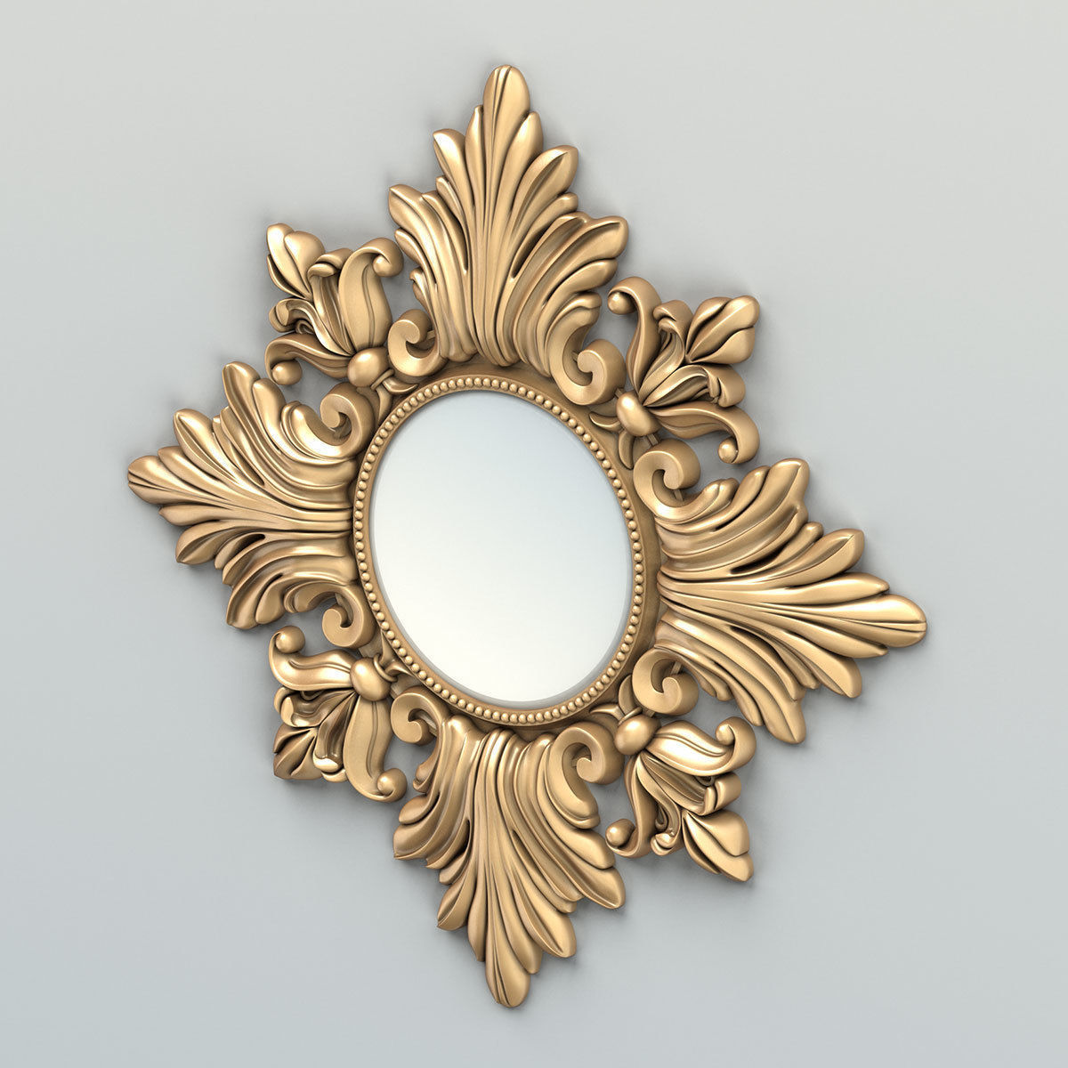 Rectangle mirror frame 014 3D model_2