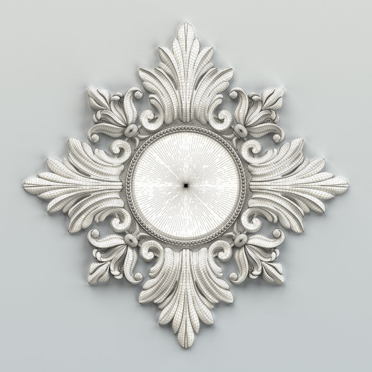 Rectangle mirror frame 014 3D model_5