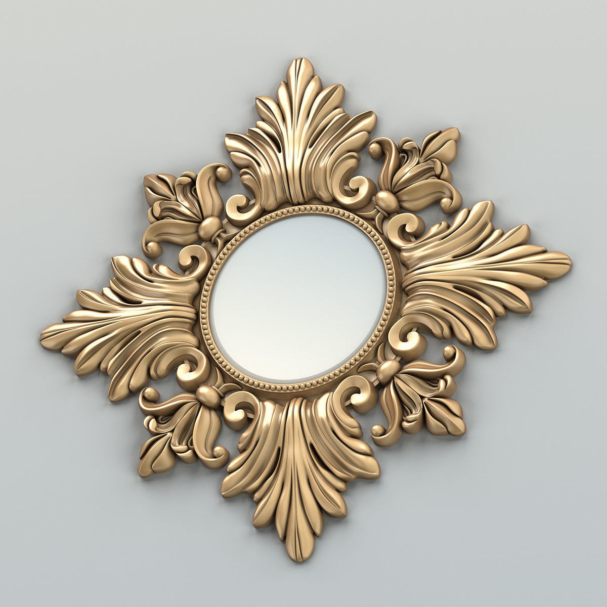 Rectangle mirror frame 014 3D model_4