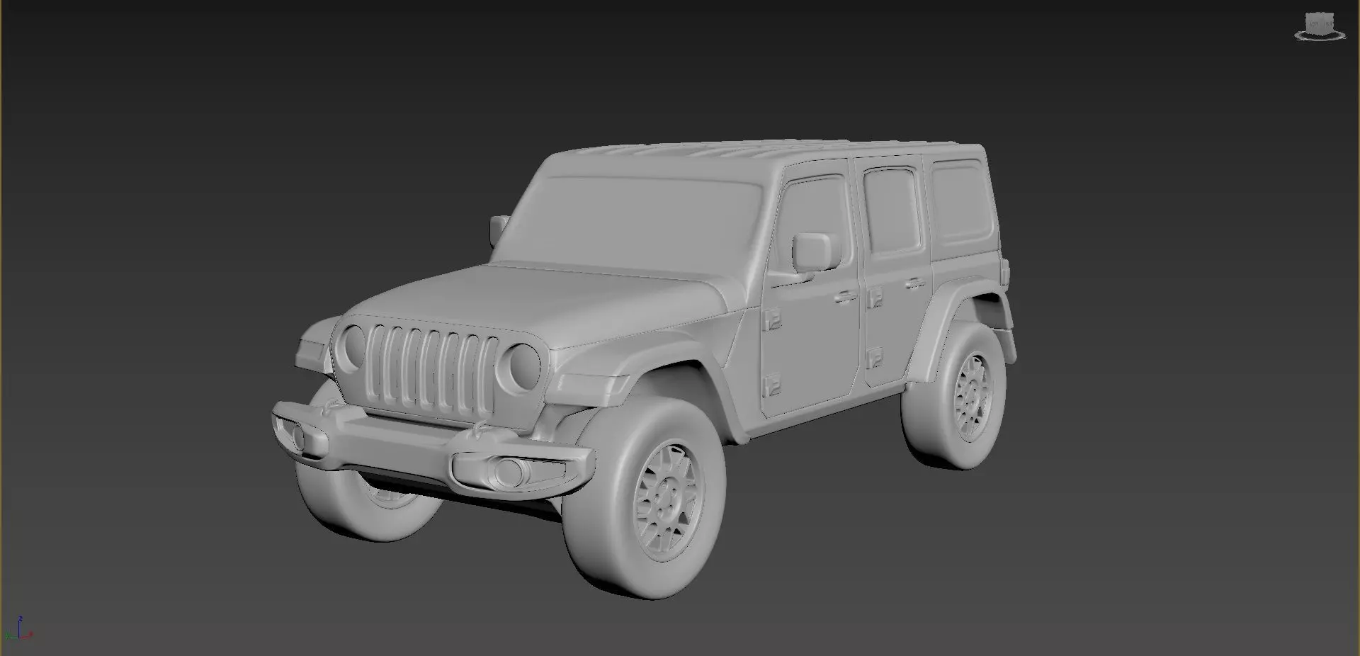 Jeep Wrangler Unlimited 2019 on a small scale Free 3D print model