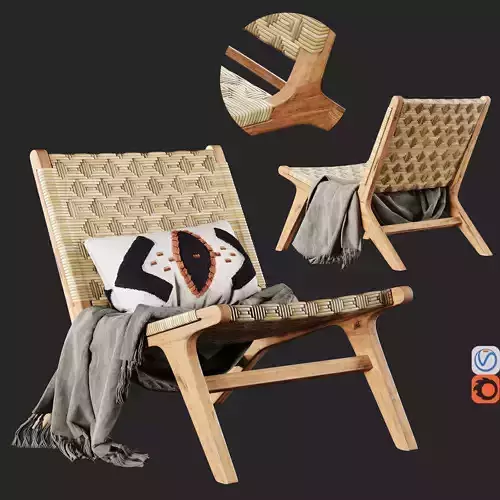 Havana Wicker Garden Armchair No5 3D model
