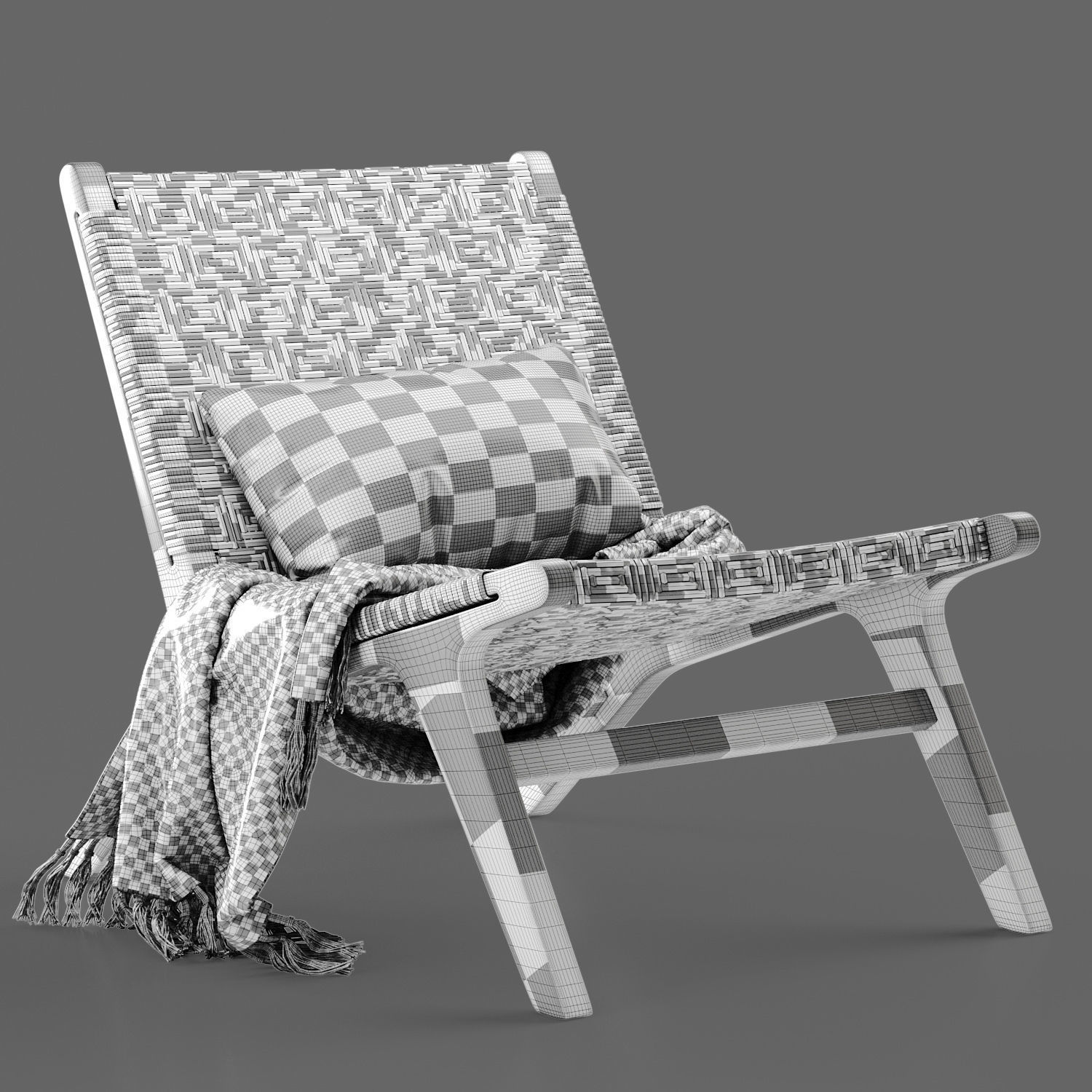Havana Wicker Garden Armchair No5 3D model_4