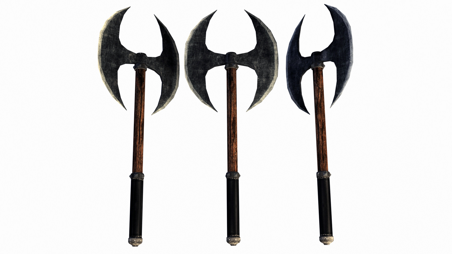 Two Handed Axe 01 Low-poly 3D model_3