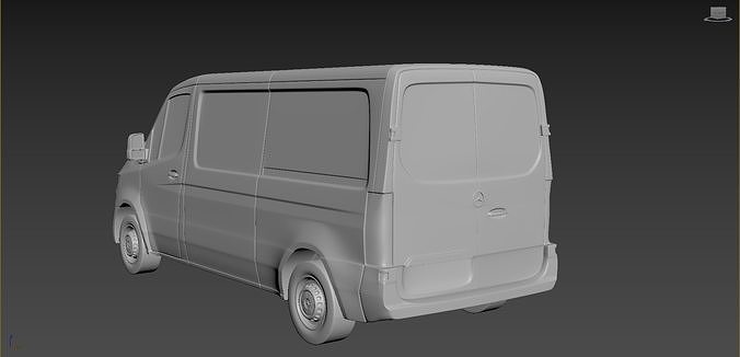Mercedes-Benz Sprinter 2020 on a small scale 3D print model 2