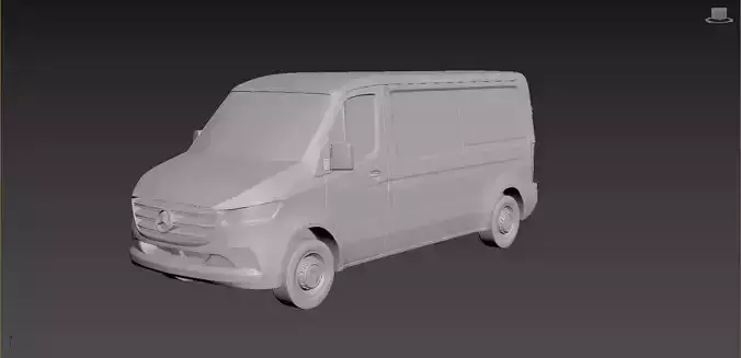 Mercedes-Benz Sprinter 2020 on a small scale 3D print model