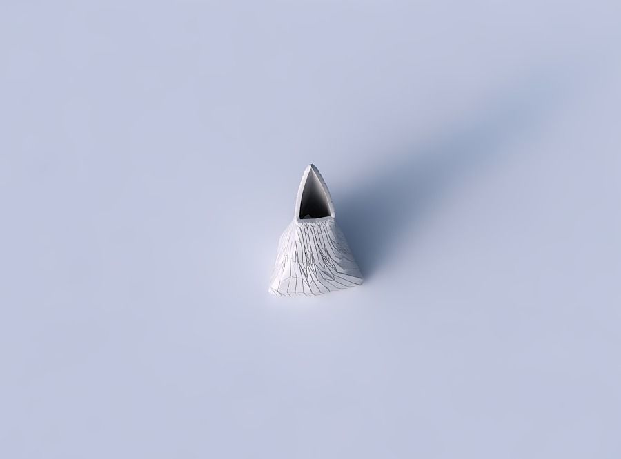 Vase grounded tipping triangle with chaotic plates 3D print model_2