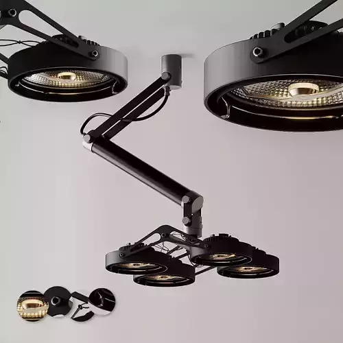 Ceiling Light Modular Nomad 4x AR111 GI Black and Silver