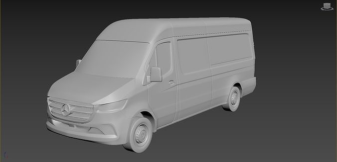 Mercedes-Benz Sprinter 2020 High roof on a small scale 3D print model