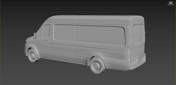 Mercedes-Benz Sprinter 2020 High roof on a small scale 3D print model 2