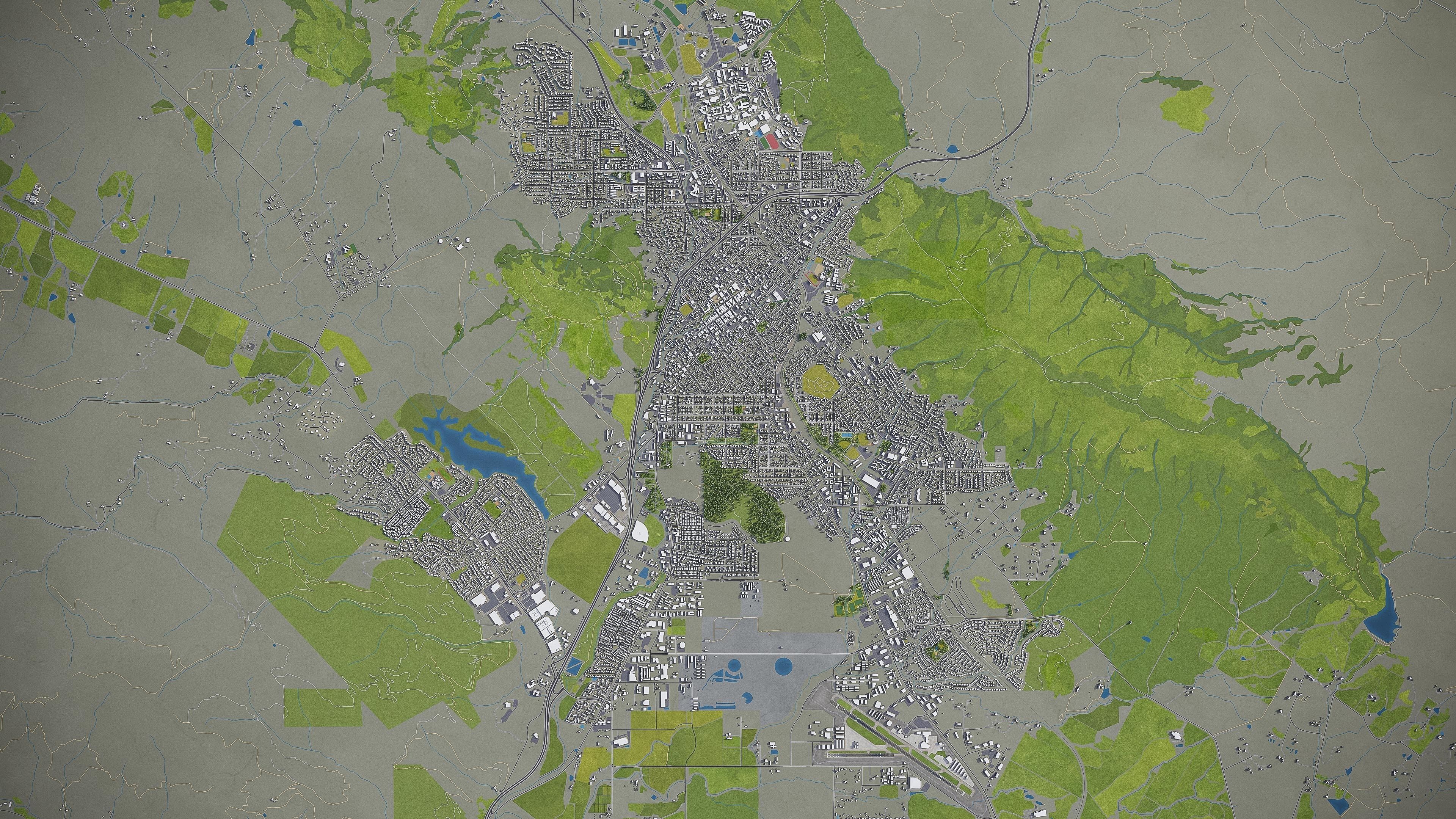 San Luis Obispo  Low-poly 3D model_10